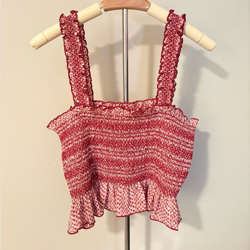 Buddy Love Pink Smocked Ruffled Camisole